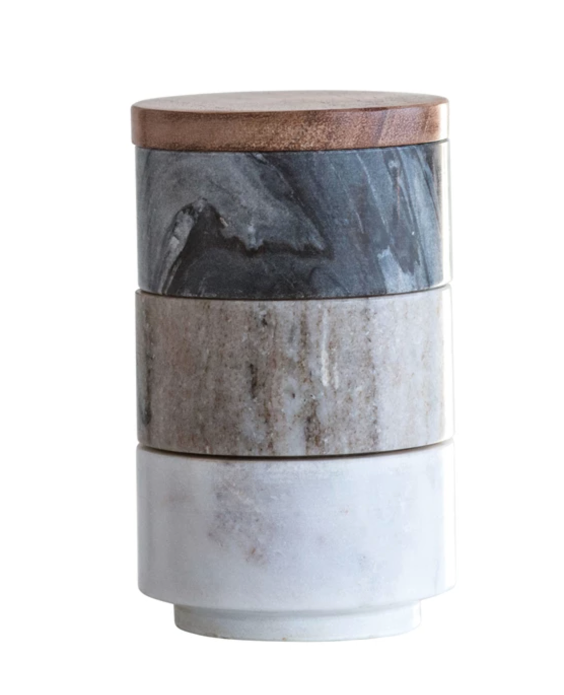 Stacking Pinch Pots with Wood Lid