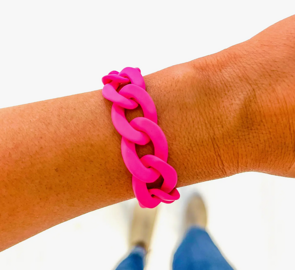hot pink link bracelet