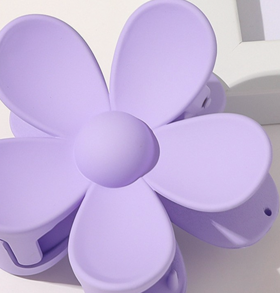 purple flower hair clip