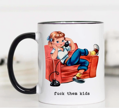 Black Handle Coffee Mug