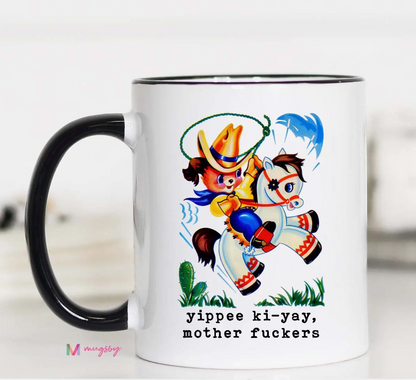 Black Handle Coffee Mug