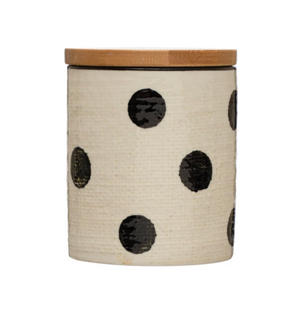 Hand Painted Stoneware Canister