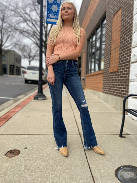 DAZZLE HIGH RISE FLARE JEANS