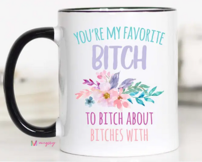 Black Handle Coffee Mug