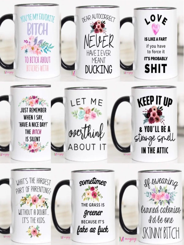 Black Handle Coffee Mug