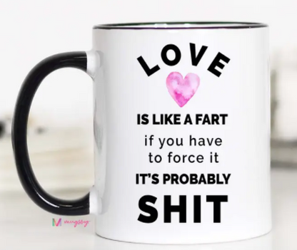 Black Handle Coffee Mug