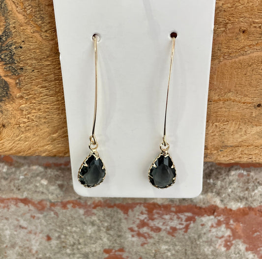 Gold Stone Drop Earrings